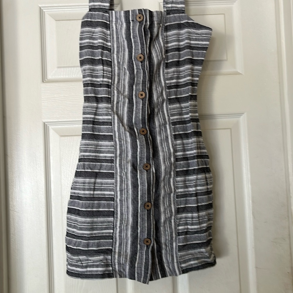 XS//roxy black/white/grey dress with pockets
